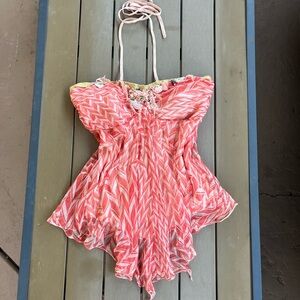 Y2K Nu Fairycore Abstract Beaded Hem Halter